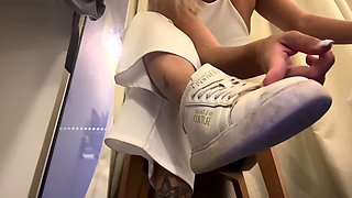 Hot amateur european foot and pantyhose fetish