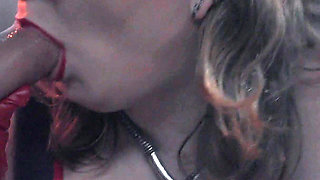 Spitting Blowjob Smoking MILF - Dominant Bitch in Glasses & Leather Gloves Edges & Bites Cock