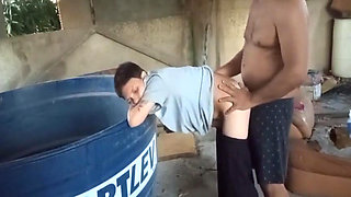 Fucking the Little Shoe's Ass on the Terrace, 100% Anal.