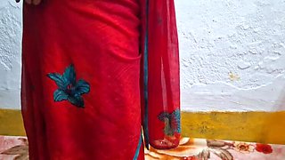 Busty Banuu Red Saree Sister in Law Fucked by Brother in Law