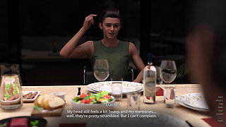 Hard Lessons 1 - Stepmom Flashes Her Big Tits at Me During the Dinner Then Stepsister Jerks Me off Under the Table