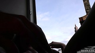 Rebeka Ruby Lets Cameraman Use Dildo on Her Open Window Fuck