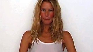 Claudia Schiffer's See-Through Shirt Exposes Her Nipples