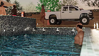 Tacos3-s3p2c - Scenes You Can’t Skip: Part 7 - Tony and Anne Hit the Pool Party and Fuck Non-stop All Night Long