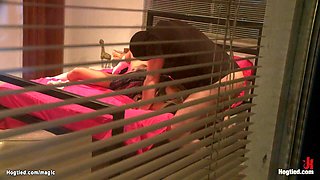 Blonde student tight bound and fucked