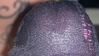 Blowjob Through Pantyhose and Cum