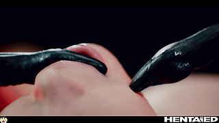 Tiny Petite Russian Girl Enjoys Alien Monster Cock - All The Way Through Creampie & Bukkake