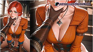 Triss Merigold From The Witcher3 - An Expressive Look And A Horny Note