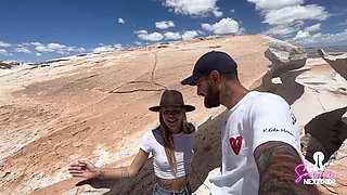 A Public quickie blowjob leads to fucking petite girlfriend at home - Date Night