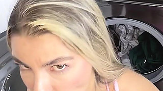 She Gets in the Washing Machine and I Take the Opportunity to Put My Dick in Her. BBC - Brandon Cruz & Lia Tovar