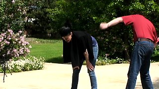 Amateur Outdoor Brunette Masturbates