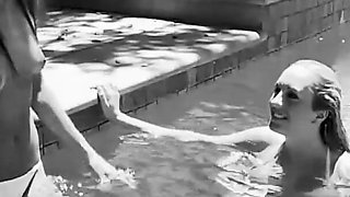 Classic Brett and Celeste Lesbian Sex Poolside