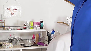 Genital Sensitivity Test of a Naked College Student Juliia