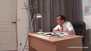 French schoolgirls hard Ass Fucked and fisted in ffm threesome in classroom