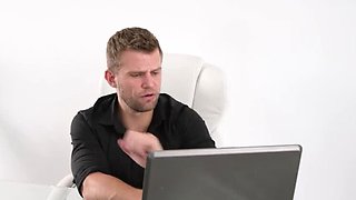 Blake Blossom Busty Blonde Office Fuck - Balls Deep Doggystyle & Cum in Mouth