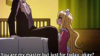 Blonde maid serves creamy morning ride in vintage uniform