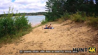 Hunt4k. she cheated on her bf for money at a public beach
