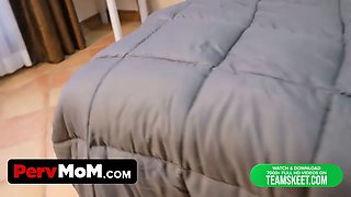 Perv Mom - small busty step mom helps her step son extract the sexual strain and gulps his sperm