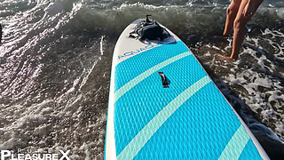 Outdoor Cowgirl on a Paddle Board POV Heaven