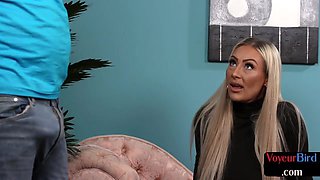 Voyeur big bust tattooed mom rubs cunt while Black guy je