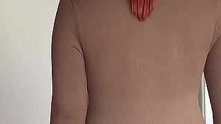 Pantyhose, tape and ball gag, flogging and spanking