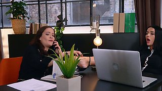 Dolly Diore And Maddy Black Are Doing Something During Work