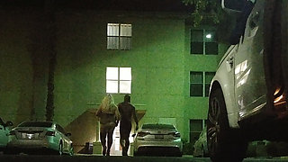 Thick BBW Wife in Lingerie in Public Hotel Parking Lot! Badblondiemonroe