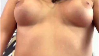 Busty Babe Rides Cock While Parents Are Next Door! - Vertical POV