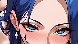 Anime Ai Tattooed Girl Performs Deep Throat