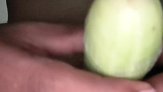 Cucumber inside of Ass hole