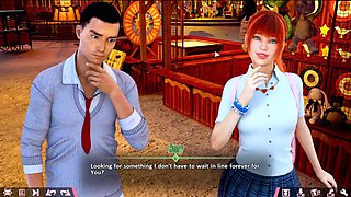 Busty youthful girl tackles double homework in an animated adventure