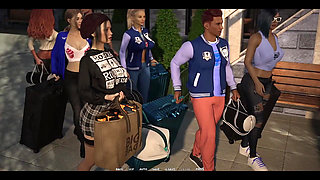 Taboo University - Hot Emo Girl Gives Me a Handjob Inside a Public Bus - 3D Porn Games
