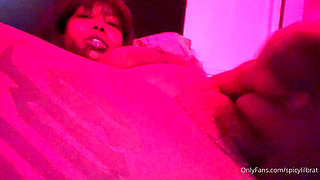 Horny Ebony Busty Slot Stuffs Her Pussy with Huge Dildo