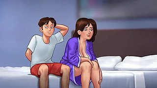 Stepmom Panty Sniffing & Fucking - Stepson Masturbates to Indian Cartoon 3D Sex (Summertime Saga)