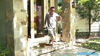 Facialized stunner cheats by getting pounded by friend