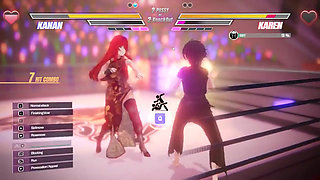 Lesbian Battle BDSM Hentai Game Ep.2 Lesbian Tomboy Defeated Had to Squirt Non Stop on a Bondage Device!