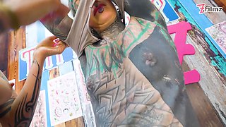 While Tattooing Her He Pounds Both Their Asses Raw & Cums on the Fresh Lines