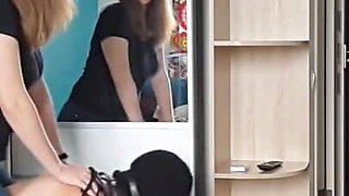 Masked female dominates her pet slave: Part 1