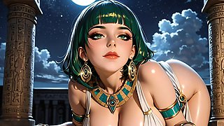 Cleopatra legendary beauty fucked on Egypt's golden sands AI