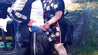 Stepmom Helps Me Pee Then Sucks My Dick in Public - Zona901 Russian MILF