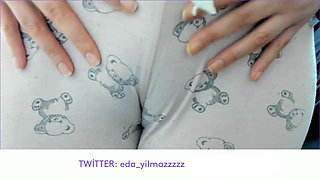 Cameltoe- Masturbate with Pajama- Rubbing Pussy with Pajama