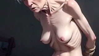 Elderly Granny Bound on Bed - Craving Cum Deep Inside Her Wet Pussy