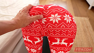 Fit18 - Gina Gerson - Christmas Yoga Workout And POV Fuck With Super Skinny Russian - 60FPS