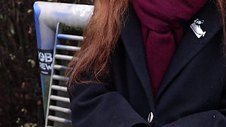 German Scout - Real Redhead Ginger Teen Alice Seduce with Small Tits First Pick up Porn Casting