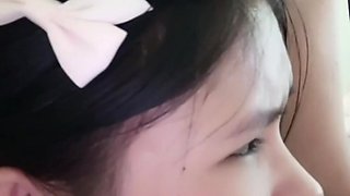 Cute asian teen has her mouth and pussy fucked by her insolent stepbrother