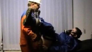 Bearded Daddy Barebacks Worker