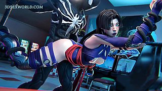 The Misunderstanding: Psylocke X Venom (3D Anime Porn)