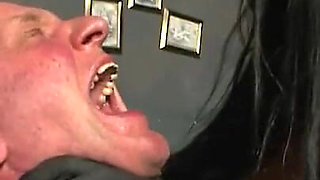 Humiliating dildo sucking