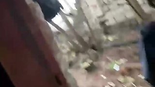 Hot Russian slut gets big facial after hard outdoor pounding