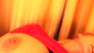 Innocent Busty blonde fingering and toying pussy